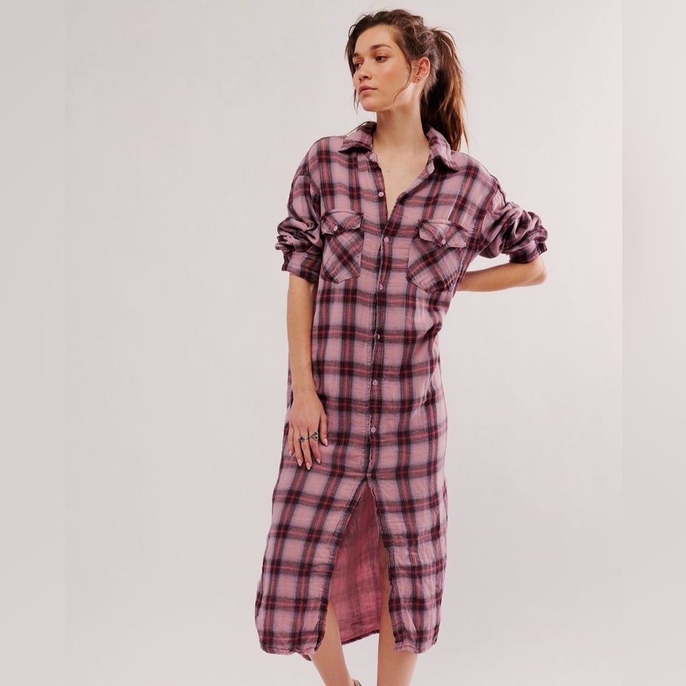 CP Shades x Free People Plaid Maxi Top Dress Size Medium